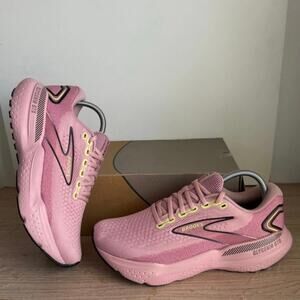 Brooks Glycerin GTS 21 Pink/Volt Green Women Running Sneakers - SZ 10.5